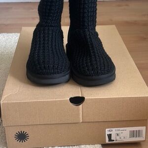 UGG Black Knit Tall Boots